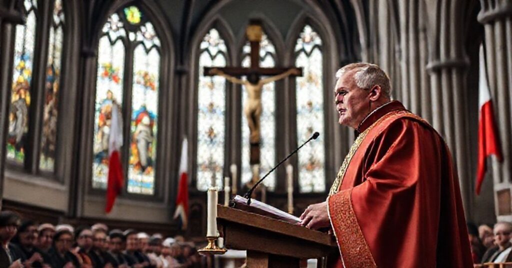 Uroczyśćko upamiętniające 107. rocznicę Powstania Wielkopolskiego w Poznaniu z tradycyjnymi katolickimi elementami