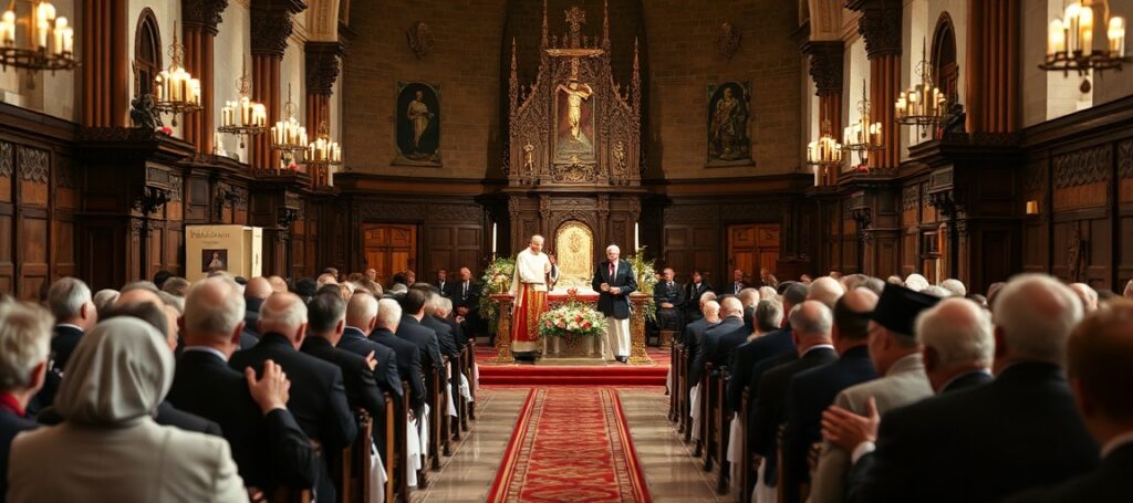 Uroczystości pogrzebowe abp. Józefa Michalika z udziałem abp. Tadeusza Wojdy i abp. Adama Szala w tradycyjnym kościele katolickim