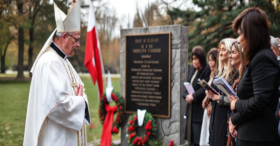 Uroczyste odsłonięcie tablicy ku czci kapelanów katyńskich w Parku Ignacego Paderewskiego w Toronto