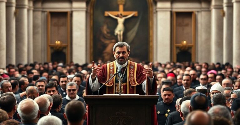 Usurpator "Leon XIV" wypowiada mowę w Placu św. Piotra w Watykanie promując heretycką doktrynę uniwersalnego braterstwa bez Chrystusa Króla