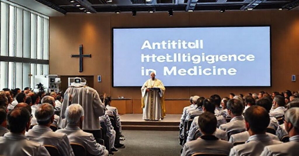Usurpator Robert Prevost ("Papież" Leon XIV) na konferencji medycznej o sztucznej inteligencji w medycynie.