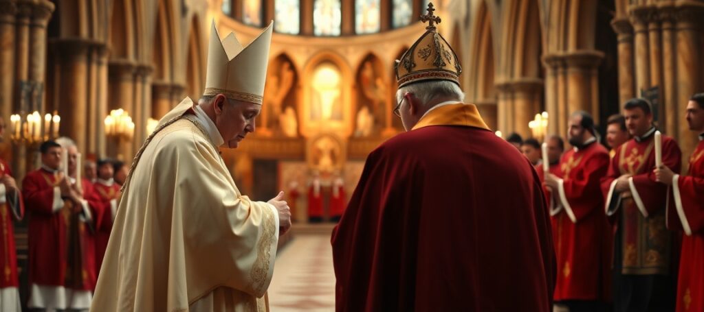 Ceremonia nałożenia paliusza na Andrzeja Przybylskiego przez Leona XIV w Katedrze Katowickiej – krytyka schizmatyckiego aktu z perspektywy tradycyjnego katolicyzmu