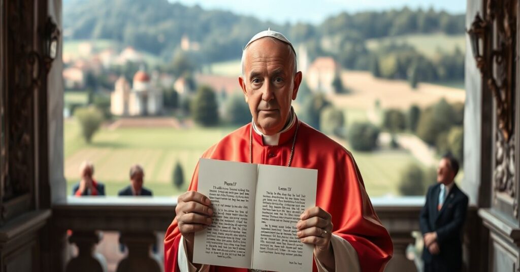 Portret Roberta Prevosta jako 'Leona XIV' w Apartamentach Papieskich w Castel Gandolfo