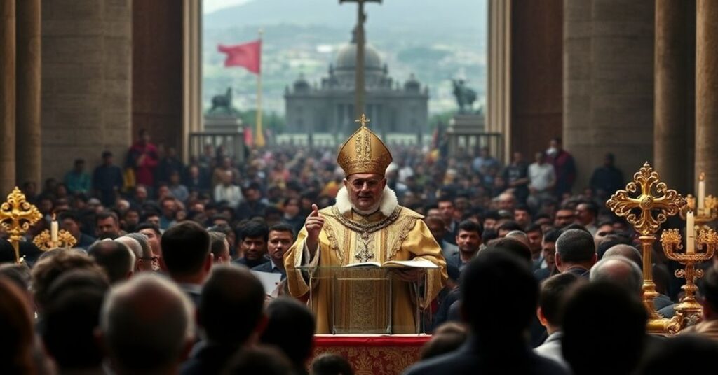 Uzurpator Leon XIV podczas fałszywego Angelusa w Watykanie