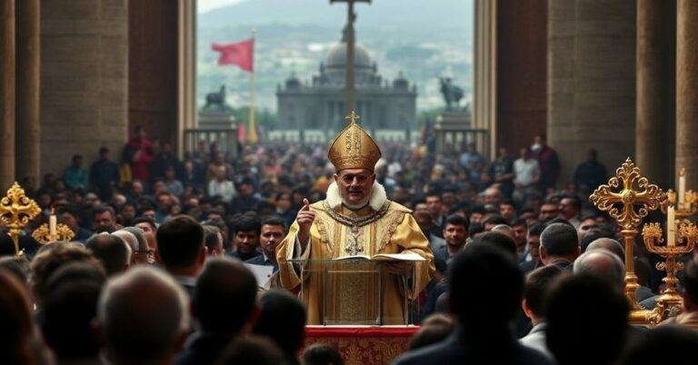 Uzurpator Leon XIV podczas fałszywego Angelusa w Watykanie