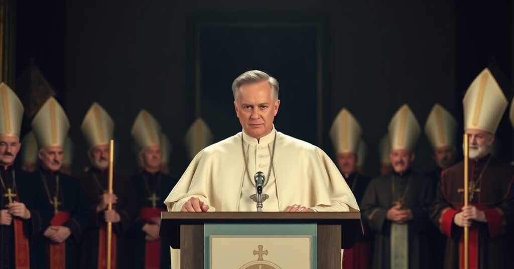 Uzurpator Leon XIV podczas przemówienia w Castel Gandolfo w 2026 roku na temat planowanych 'święceń biskupich' w Bractwie Piusa X