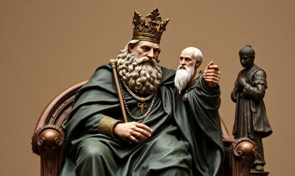 Uzurpator Leon XIV w Castel Gandolfo z Marco Rubio. Symbolizuje fałszywy pokój bez Chrystusa Króla.