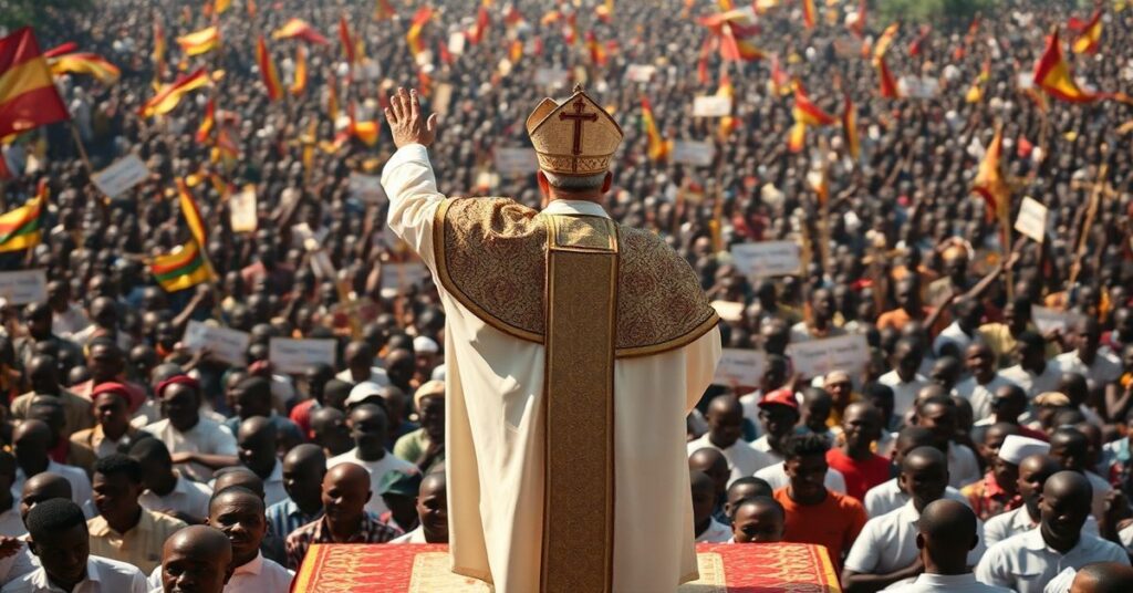 Uzurpator Leon XIV na fałszywej mszy w Kilambie, Angola - 2026