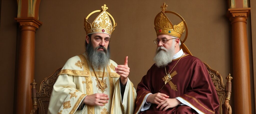 Uzurpator Leon XIV witający Arama I w Watykanie podczas fałszywego ekumenicznego spotkania