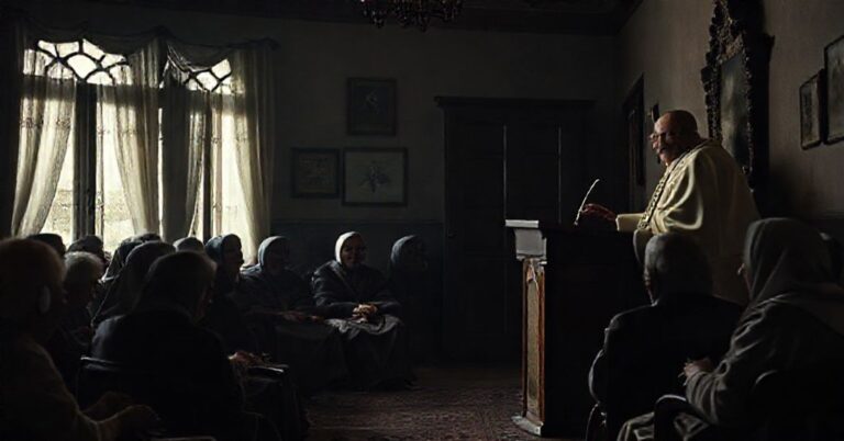 Realistyczny obraz wizyty Bergogliońskiego uzurpatora w domu starców prowadzonym przez Małe Siostry Ubogich w Stambule.