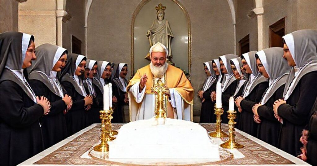 Krytyczny obraz wizyty uzurpatora w libańskim klasztorze karmelitanek w Harissie.