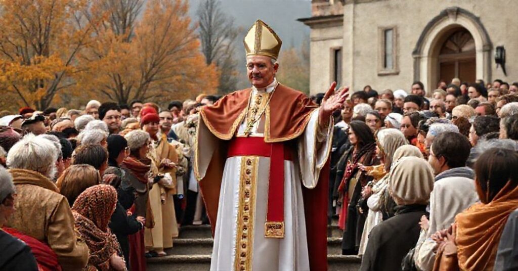 Uzurpator Watykański Leon XIV w towarzystwie przedstawicieli różnych religii podczas uroczystości Dziękczynienia