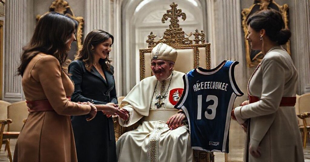 Cate Blanchett i Monica Bellucci podczas spotkania z uzurpatorem na Watykanie