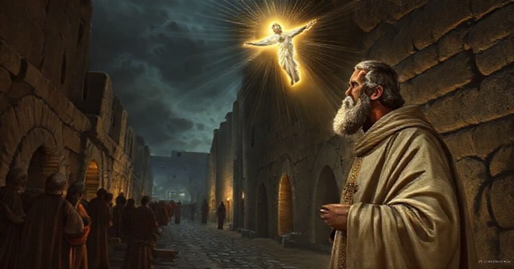 Historyczny widok Via Appia z kościołem Santa Maria in Palmis i katakumbami na tle, symbolizujący krytykę nowoczesnej legendy o św. Piotrze i Chrystusie