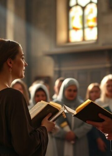 Warsztaty śpiewu liturgicznego w Opactwie Cystersów w Wąchocku Ula Rogala i Krystian Neścior prowadzą warsztaty śpiewu liturgicznego w Opactwie Cystersów w Wąchocku