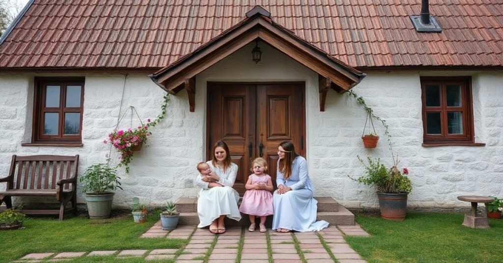 Osadzone kobiety w więzieniu opiekują się dziećmi bez widocznych elementów religijnych