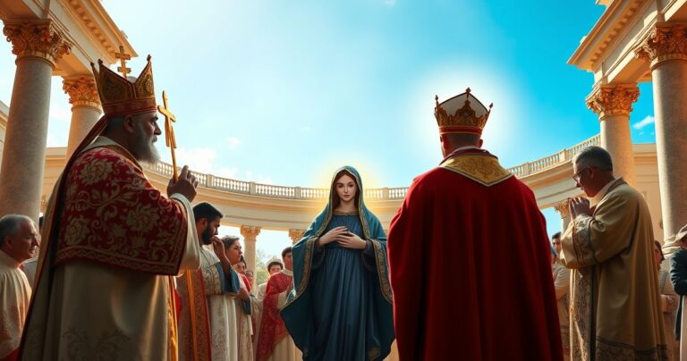 Rezystancja katolicka podczas uroczystości Wniebowzięcia Maryi w Castel Gandolfo, duchowa i tradycyjna scena liturgiczna