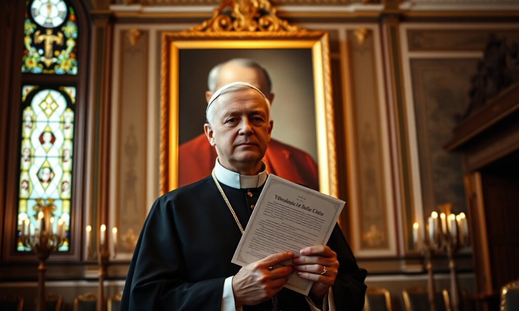 Wizerunek kardynała George'a Williama Mundeleina i Eugenia Pacellego w Watykanie