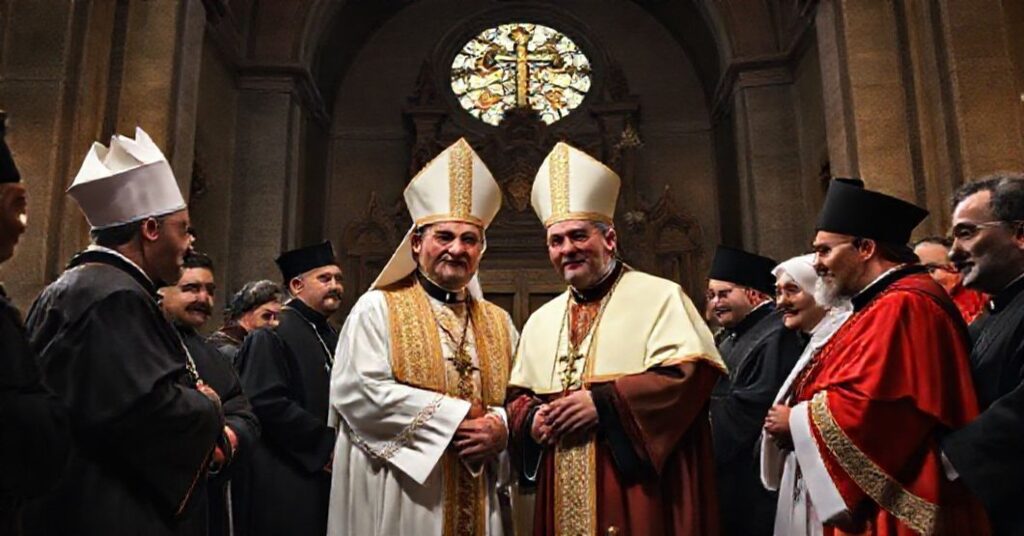 Wizyta Pierbattisty Pizzaballi w Detroit w grudniu 2025 r., przedstawiona w tradycyjnym katolickim kontekście, ukazująca sytuację i kryzys duchowy wspólnot chrześcijańskich na Bliskim Wschodzie.