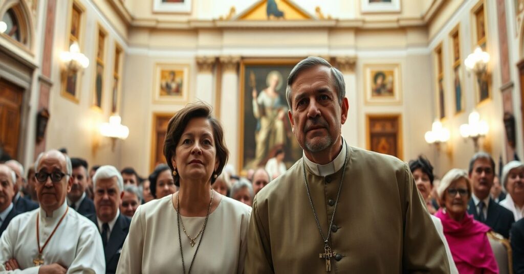 Wydarzenie wyborcze w Watykanie w marcu 2026 roku z udziałem Margaret Karram i Roberto Almady.