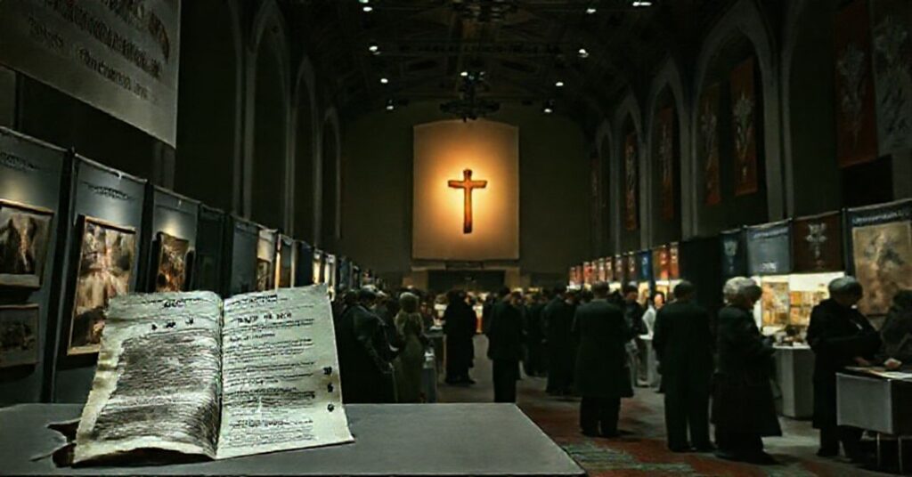 Scena z XXX Targów Wydawców Katolickich w Warszawie przedstawiająca apostazję i modernizm w Kościele