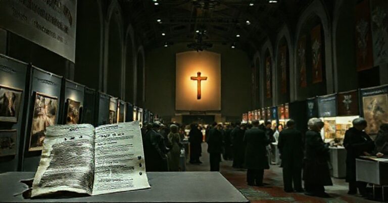 Scena z XXX Targów Wydawców Katolickich w Warszawie przedstawiająca apostazję i modernizm w Kościele