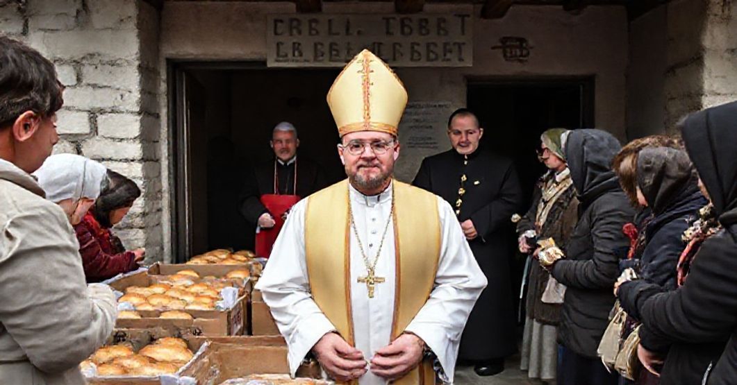Sobór katolicki w Zaporosiu w 2025 roku: „Biskup” Jan Sobilo i fałszywy kardynał Krajewski rozdają chleb bez sakramentów w ramach humanitarnej misji