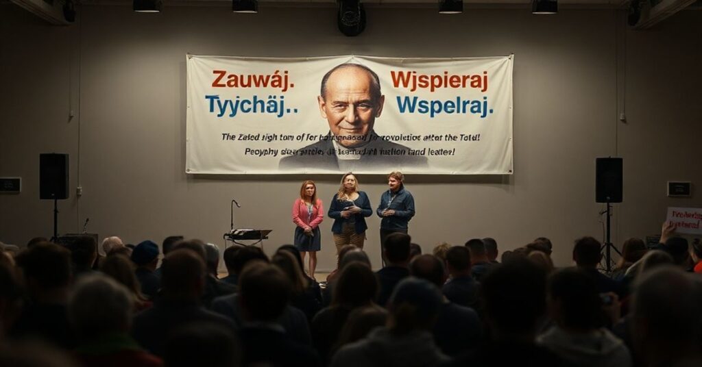 Realistyczne zdjęcie przedstawiające zbiórkę Fundacji „Cicha Noc” na rzecz zdrowia psychicznego dzieci i młodzieży