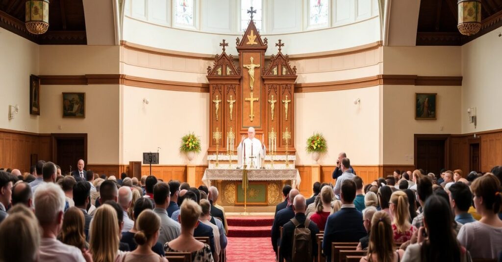 Zebranie KSM w Drohiczynie z udziałem biskupów Adama Baba i Piotra Sawczuka podczas Mszy Świętej w 2026 roku.