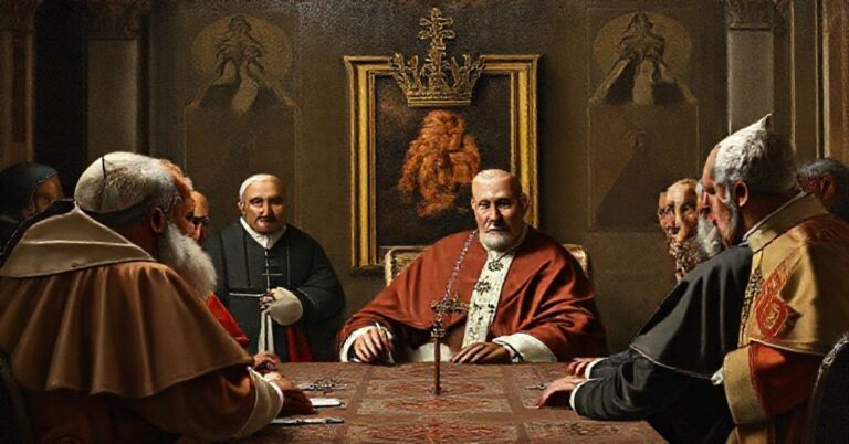 Portret Wołodymyra Zełeńskiego podczas spotkania z papieżem Leonem XIV w Watykanie, podkreślające brak nadprzyrodzonej perspektywy w dyplomacji.