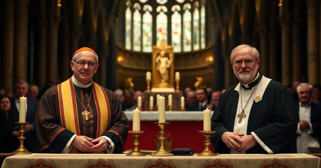 Wnętrze katedry westminsterskiej podczas nieszporów ze schizmatyckimi anglikanami