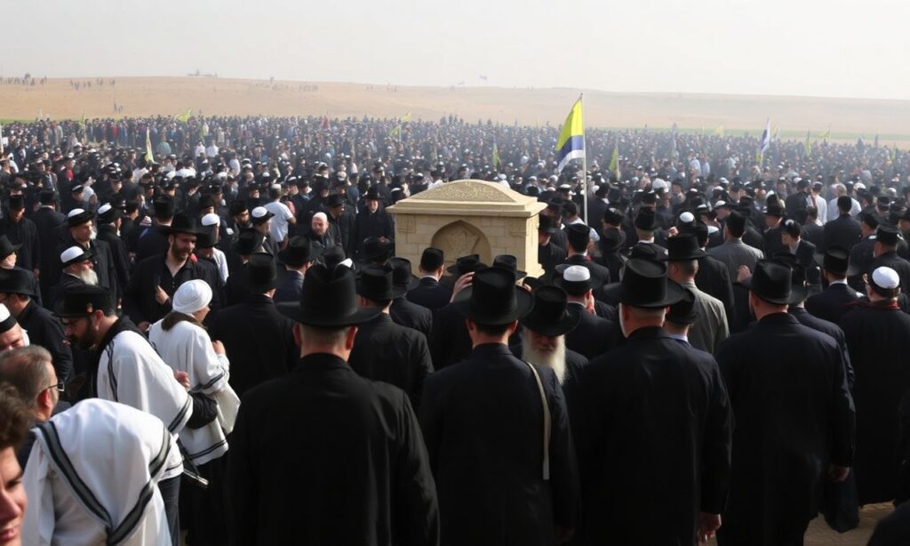 Zgromadzenie ultraortodoksyjnych Żydów na górze Meron podczas święta Lag ba-Omer.