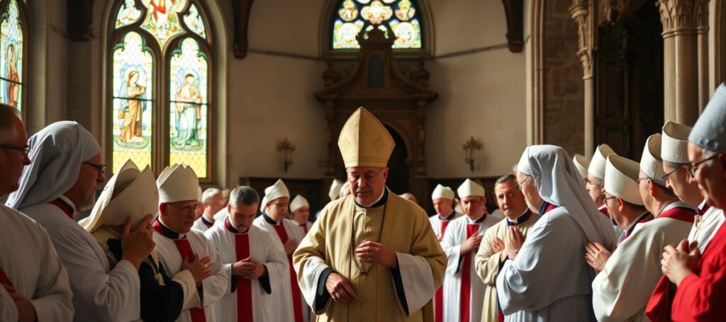 Zgromadzenie tradycyjnych katolików z FSSPX w Écone w Szwajcarii przygotowujących się do konsekracji biskupów