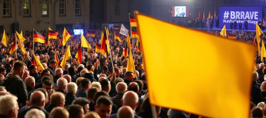 Zdjęcie przedstawia 104. Zjazd Katolików Niemieckich w Würzburgu w 2026 roku z udziałem Frank-Waltera Steinmeiera i innych liderów sekty posoborowej.