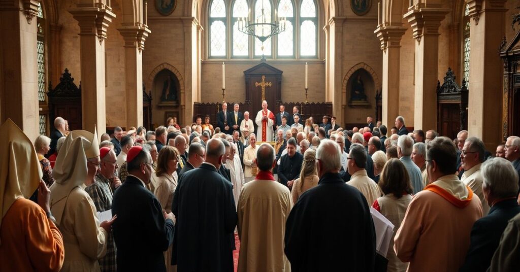 Grupa tradycyjnych katolików reaguje z rozpaczą na zgromadzenie modernistów podczas 'Zlotu Powszechnego' w Krakowie.