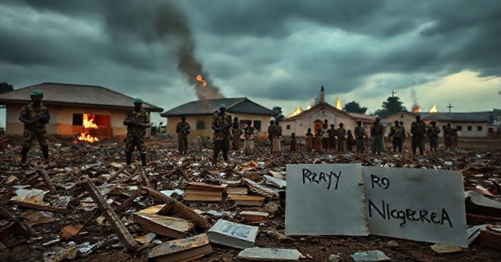 Zniszczona katolicka szkoła w Nigerii po ataku terrorystycznym Boko Haram