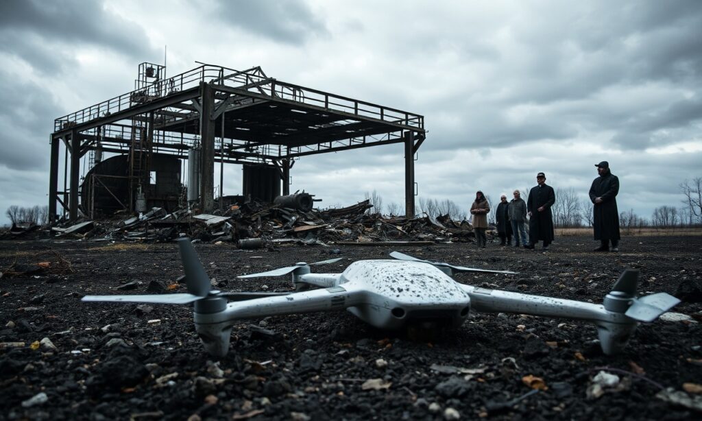 Zniszczony skład ropy naftowej w Rzeżycy po incydencie z dronami
